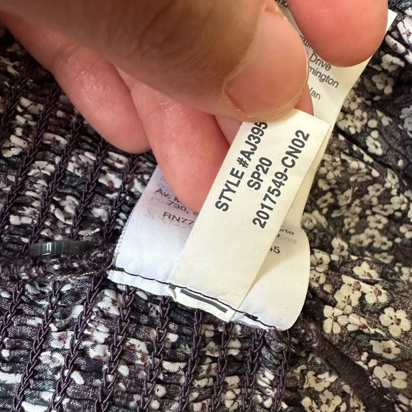 J. CREW Liberty L/S Floral Smocked Waist Blouse Top in Navy Sz S EUC W6947 - Picture 11 of 12